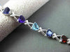 ESTATE 7.51CTW DIAMOND & AAA MULTI GEM 14KT WHITE GOLD TRILLION TENNIS BRACELET