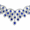 EXTRA LARGE 89.77CT DIAMOND & AAA SAPPHIRE 18KT WHITE GOLD 3D CLEOPATRA NECKLACE