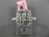 ESTATE 1.09CT ROUND BAGUETTE DIAMOND 18KT WHITE GOLD RECTANGULAR ENGAGEMENT RING