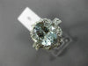 LARGE 4.05CT DIAMOND & AAA OVAL AQUAMARINE 14K WHITE GOLD FLOWER ENGAGEMENT RING