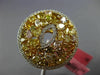 ESTATE LARGE GIA 4.22CT MULTI COLOR FANCY DIAMOND 18K 2 TONE GOLD CLUSTER RING