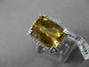ESTATE LARGE 6.50CT DIAMOND & AAA CITRINE 14KT WHITE GOLD 3D FILIGREE HALO RING