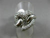 ESTATE LARGE 1.25CT ROUND DIAMOND 18KT WHITE GOLD 3D OPEN HEART PAVE LOVE RING