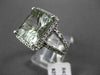 ESTATE LARGE 8.35CT DIAMOND & AAA GREEN AMETHYST 14K WHITE GOLD DOUBLE BAND RING