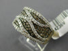 WIDE .82CT WHITE & CHOCOLATE FANCY DIAMOND 14KT YELLOW GOLD MULTI ROW WAVE RING