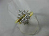 ESTATE LARGE .86CT DIAMOND 14KT WHITE & YELLOW GOLD CLUSTER COCKTAIL RING #19219
