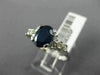 ESTATE 1.85CT DIAMOND & AAA OVAL CUT SAPPHIRE 14KT WHITE GOLD 3D ENGAGEMENT RING