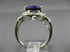 ESTATE LARGE 3.53CT DIAMOND & AMETHYST 14KT WHITE GOLD 3D HALO ENGAGEMENT RING