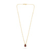 2.21CT DIAMOND & AAA RUBY 18KT YELLOW GOLD 3D PEAR SHAPE SOLITAIRE HALO NECKLACE