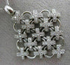 ESTATE LARGE .75CT DIAMOND 14KT WHITE GOLD 3D FLOWER X LOVE FLOATING PENDANT