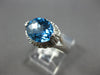 LARGE 3.21CT DIAMOND & AAA BLUE TOPAZ 14KT WHITE GOLD OVAL & ROUND FILIGREE RING