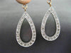 ESTATE LARGE .46CT DIAMOND 14KT WHITE & ROSE GOLD 3D PEAR DROP HANGING EARRINGS