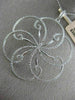 ESTATE LARGE .92CT DIAMOND 14KT WHITE GOLD OPEN FILIGREE FLOWER FLOATING PENDANT