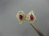 ESTATE .87CT DIAMOND & AAA RUBY 14K ROSE GOLD PEAR SHAPE FLOWER CRISS CROSS RING