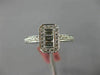 ESTATE .71CT ROUND & BAGUETTE DIAMOND 18K WHITE GOLD 3D OCTAGON PROMISE RING
