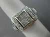 ESTATE 1.75CT ROUND & PRINCESS DIAMOND 14KT WHITE GOLD 3D HANDCRAFTED MENS RING
