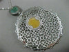 ESTATE EXTRA LARGE 1.02CT DIAMOND & AVENTURINE 14KT WHITE GOLD FILIGREE NECKLACE