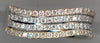 ESTATE .61CT DIAMOND 14KT TRI COLOR GOLD CLASSIC MULTI ROW WAVE ANNIVERSARY RING