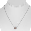 1.96CT DIAMOND & AAA PINK SAPPHIRE 14KT WHITE GOLD OVAL SOLITAIRE LOVE NECKLACE