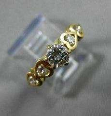 ESTATE 1CT ROUND DIAMOND 14KT YELLOW GOLD FILIGREE HEART ENGAGEMENT RING #21123