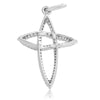 ESTATE .18CT ROUND DIAMOND 14KT WHITE GOLD 3D CLASSIC LOVE KNOT CROSS PENDANT