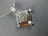 ESTATE .35CT DIAMOND 18KT WHITE GOLD PRINCESS INVISIBLE SQUARE PENDANT #1130