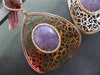 ESTATE EXTRA LARGE 2.23CT DIAMOND & MULTI GEM 14KT WHITE & ROSE GOLD EARRINGS