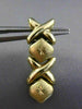 ESTATE 14KT YELLOW GOLD CRISS CROSS DIAMOND CUT HANGING X O LOVE EARRINGS #25198