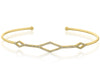 .18CT DIAMOND 14KT YELLOW GOLD CLASSIC OPEN GEOMETRICAL FLEXIBLE BANGLE BRACELET