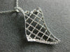 ESTATE .21CT DIAMOND 18K WHITE GOLD 3D OPEN FILIGREE FLOWER FLOATING FUN PENDANT