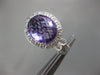 ESTATE LARGE 9.43CT DIAMOND & AAA AMETHYST 14K WHITE GOLD 3D OVAL HALO EARRINGS