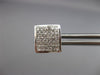 ESTATE 1.0CT DIAMOND 14KT WHITE GOLD 3D CLASSIC SQUARE PAVE STUD EARRINGS #19721
