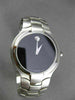 MOVADO PORTICO STAINLESS STEEL BLACK FACE SWISS MOVEMENT MENS WATCH #23418