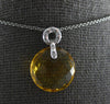 6.88CT DIAMOND & AAA CITRINE 14KT WHITE GOLD ROUND CIRCULAR FUN FLOATING PENDANT