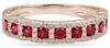 .96CT DIAMOND & AAA RUBY 14KT ROSE GOLD ROUND 3D SEMI ETERNITY ANNIVERSARY RING