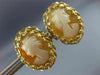 ANTIQUE 14K YELLOW GOLD 3D CLASSIC LADY CAMEO FILIGREE PUSH BACK EARRINGS #20155