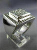 ESTATE MASSIVE 2.36CT DIAMOND 14KT WHITE GOLD 3D SQUARE INVISIBLE MENS RING