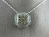 ESTATE .50CT WHITE & FANCY YELLOW DIAMOND 14K WHITE GOLD FILIGREE PENDANT #20803