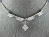 LARGE 1.75CT DIAMOND 14KT WHITE GOLD PRINCESS TWO IN ONE NECKLACE PENDANT #1584