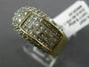WIDE 1.65CT ROUND & PRINCESS DIAMOND 14KT YELLOW GOLD 3D 7 STONE MULTI ROW RING