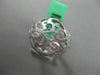 ESTATE LARGE .29CT DIAMOND 18K WHITE GOLD 3D HANDCRAFTED FILIGREE MATTE FUN RING