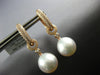 1.49CT DIAMOND & SOUTH SEA PEARL 18K ROSE GOLD 3D ETOILE HUGGIE HANGING EARRINGS