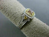 ESTATE GIA 1.0CT DIAMOND 18KT TRI COLOR GOLD 3D SQUARE HALO ENGAGEMENT RING