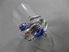ESTATE WIDE 1.58CT DIAMOND & AAA TANZANITE 14KT WHITE GOLD FLOATING RING #16513