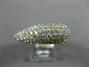 ESTATE WIDE .97CT ROUND DIAMOND 14KT WHITE GOLD MULTI ROW PAVE ANNIVERSARY RING