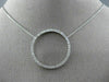 ESTATE LARGE .25CT DIAMOND 14KT WHITE GOLD CLASSIC CIRCLE OF LIFE LOVE NECKLACE