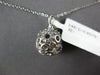 ESTATE .32CT DIAMOND 14KT WHITE GOLD FILIGREE CIRCULAR BALL FLOATING FUN PENDANT