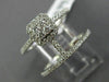 ESTATE WIDE .45CT ROUND DIAMOND 18KT WHITE GOLD 3D TWO ROW SQUARE HALO FUN RING