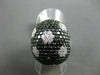 ESTATE LARGE 2.47CT BLACK & WHITE DIAMOND 18KT WHITE & BLACK GOLD FLOWER RING