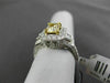 ESTATE 2.04CT GIA FANCY YELLOW DIAMOND 18K TWO TONE GOLD 3 STONE ENGAGEMENT RING